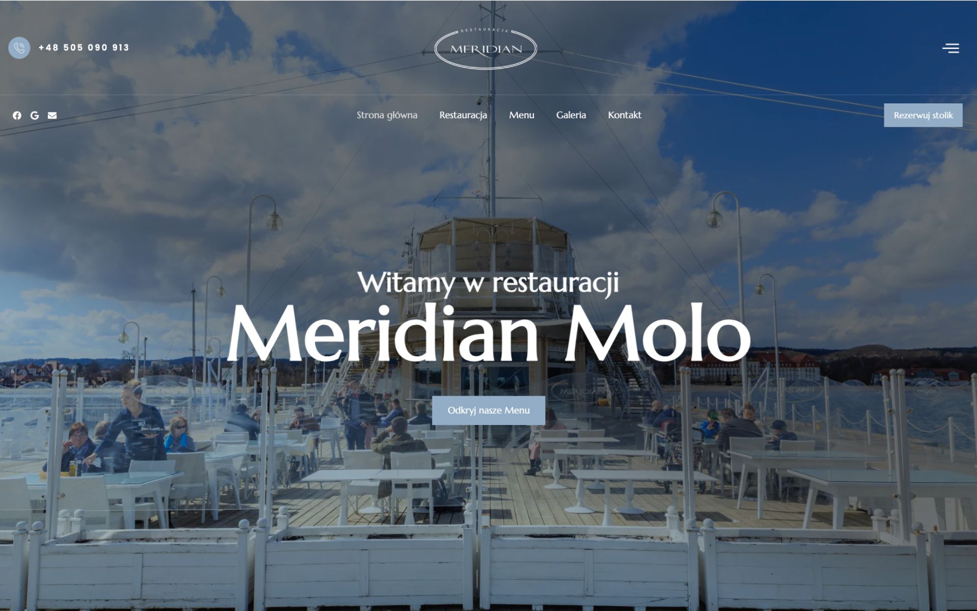 Meridian Molo – strona dla restauracji na molo w Sopocie