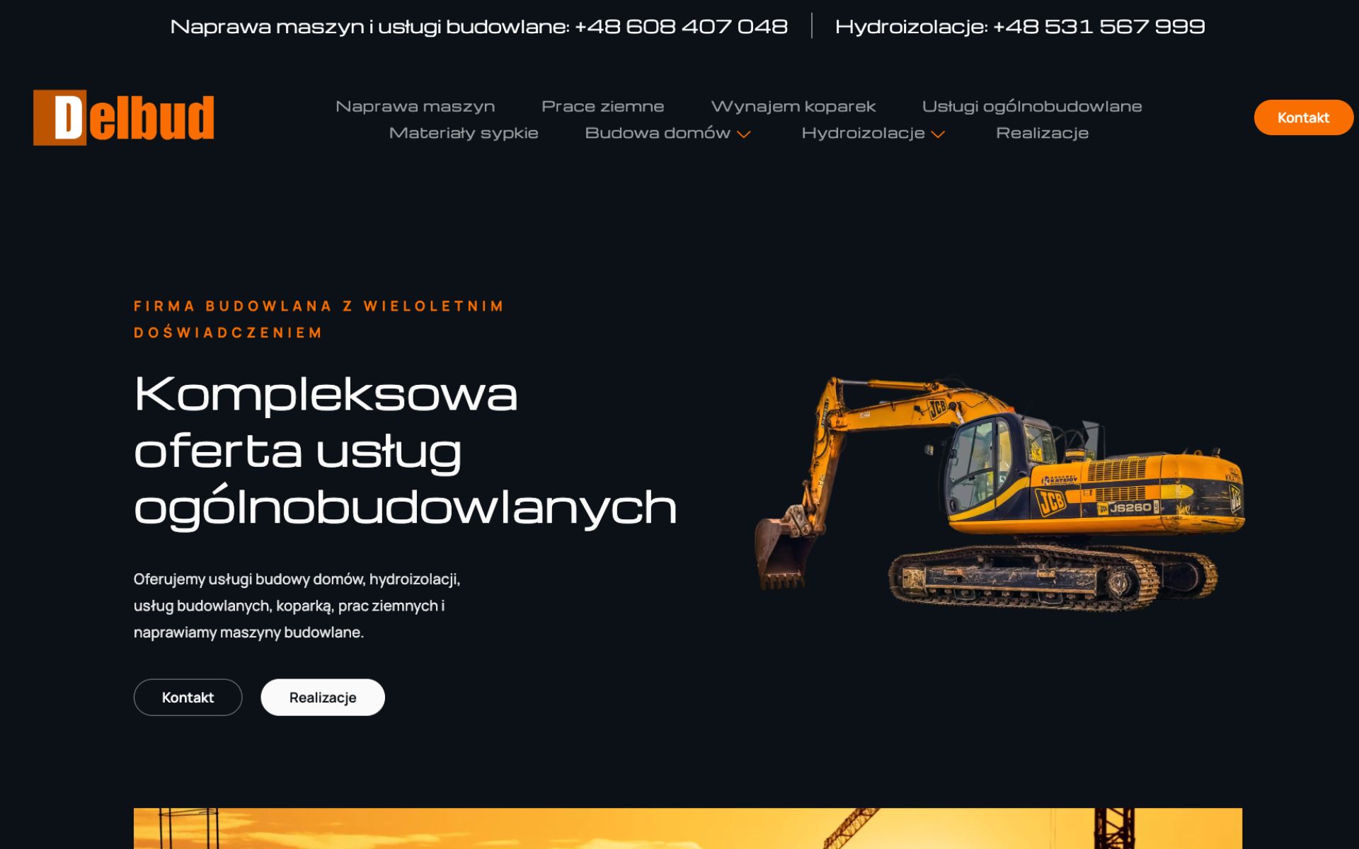 Delbud – strona dla firmy budowlanej