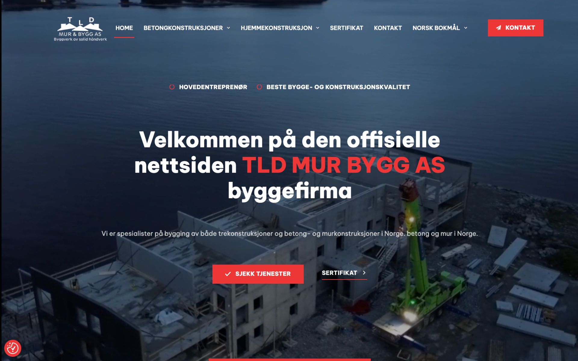 Tld Murr Byg As – strona dla norweskiej firmy budowlanej